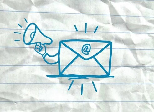 cartoon envelope with megaphone