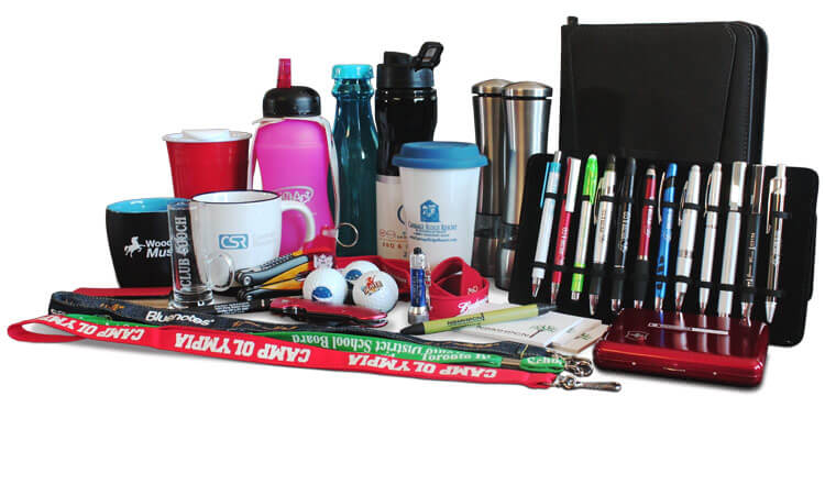 Branded promotional products collage