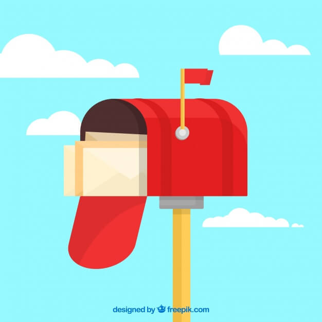 illustration of mailbox with envelopes